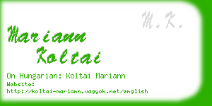 mariann koltai business card